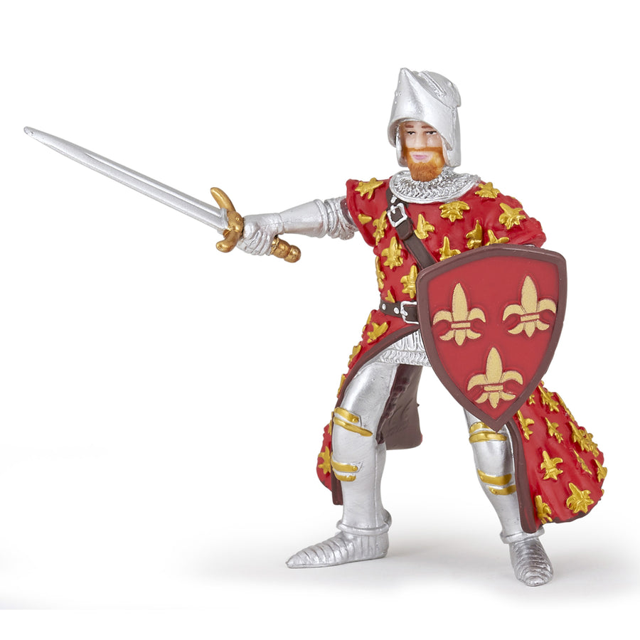 Prince Philippe rouge Papo en PVC, Collection Médiéval, jouet éducatif idéal pour enfants et collectionneurs