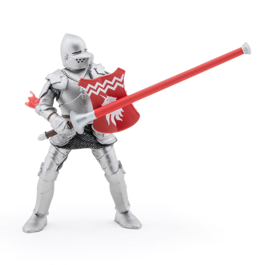 Chevalier licorne à la lance Papo en PVC, Collection Médiéval, jouet éducatif idéal pour enfants et collectionneurs