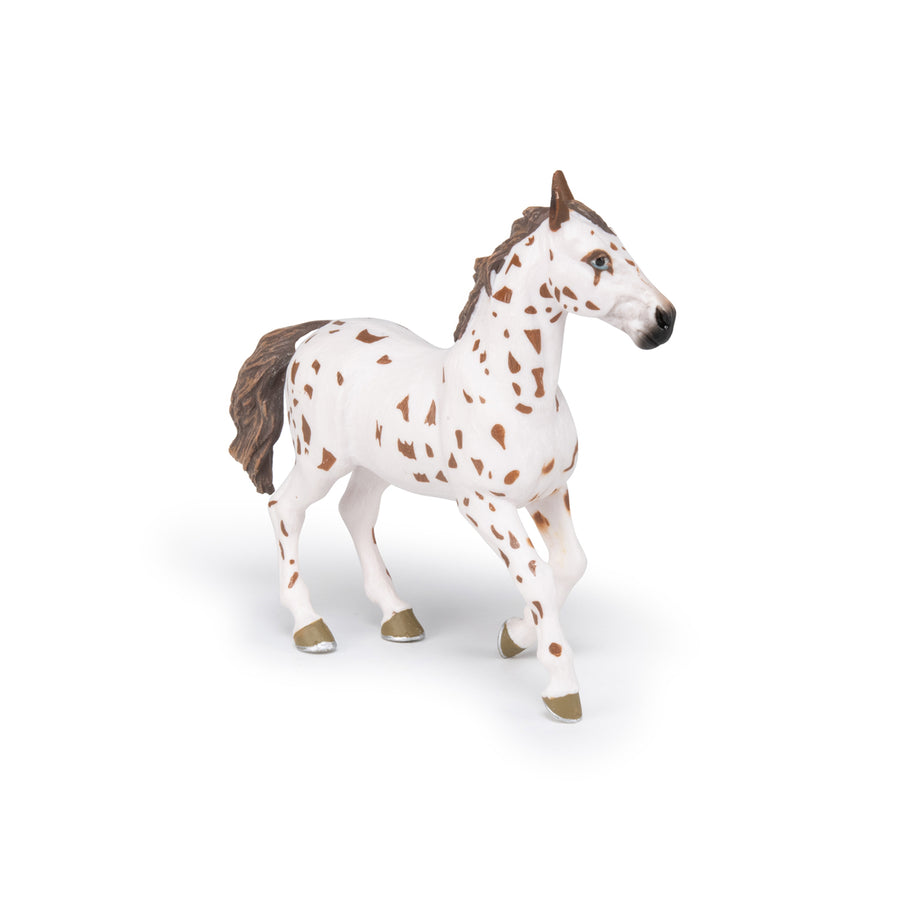 Jument appaloosa brune Papo en PVC, Collection chevaux, jouet éducatif idéal pour enfants et collectionneurs