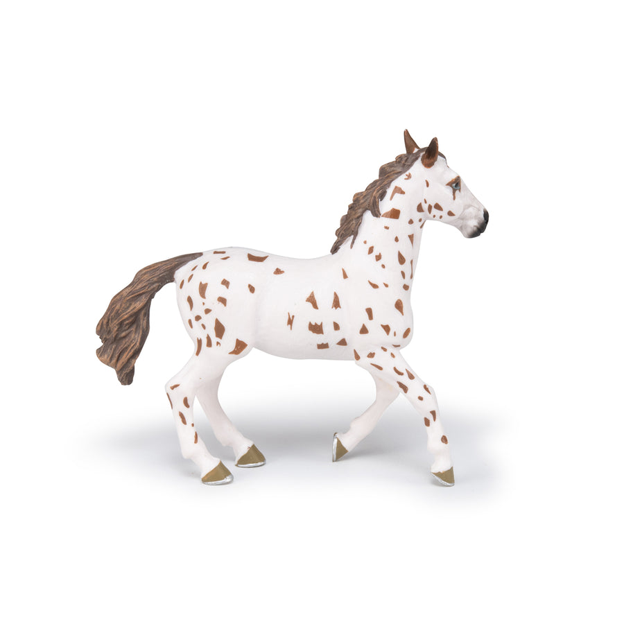 Jument appaloosa brune Papo en PVC, Collection chevaux, jouet éducatif idéal pour enfants et collectionneurs