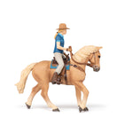 Figurine Cheval western et sa cavalière Papo en PVC, Collection chevaux, jouet éducatif idéal pour enfants et collectionneurs