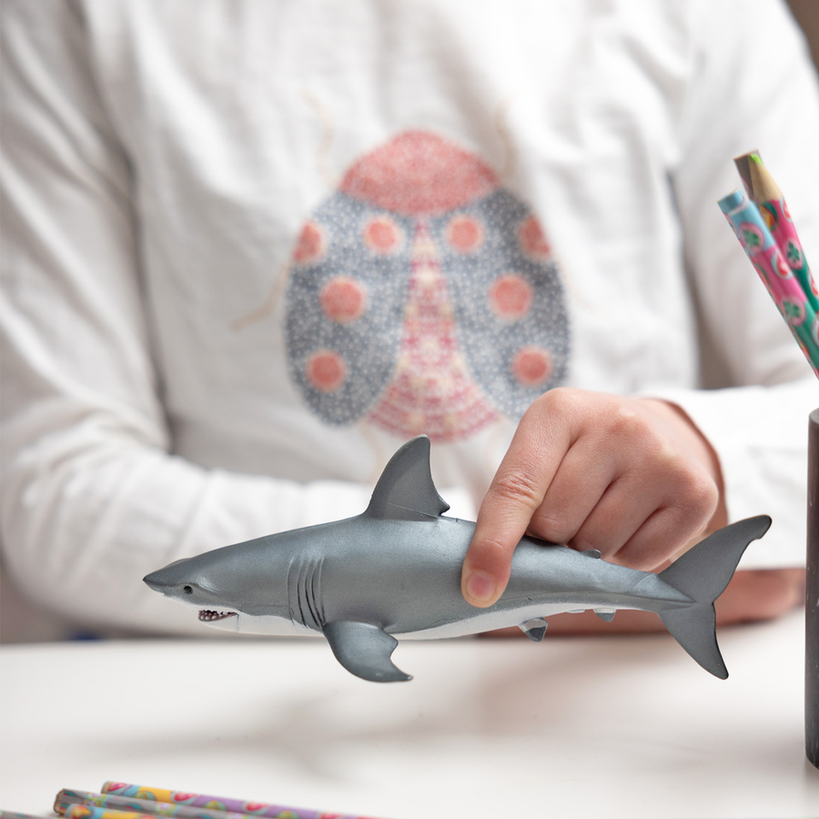 Figurine Requin blanc Papo en PVC, Collection animaux marins, jouet éducatif idéal pour enfants et collectionneurs